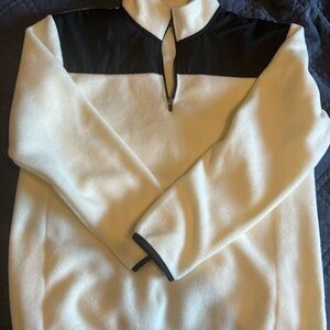 ZYIA Black and Cream Quarter-Zip Pullover